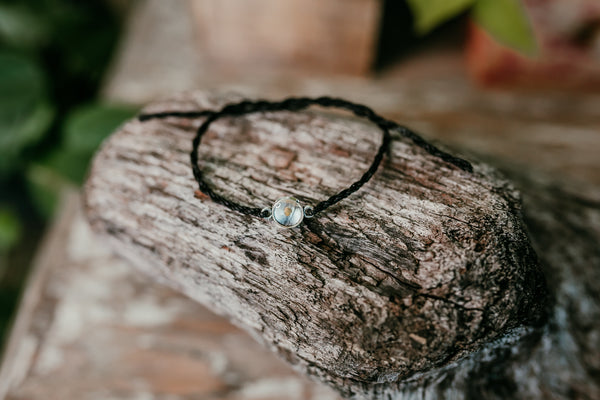 Black Mustard Seed Faith Tie Bracelet