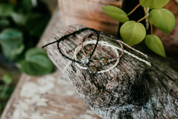 Black Mustard Seed Faith Tie Bracelet