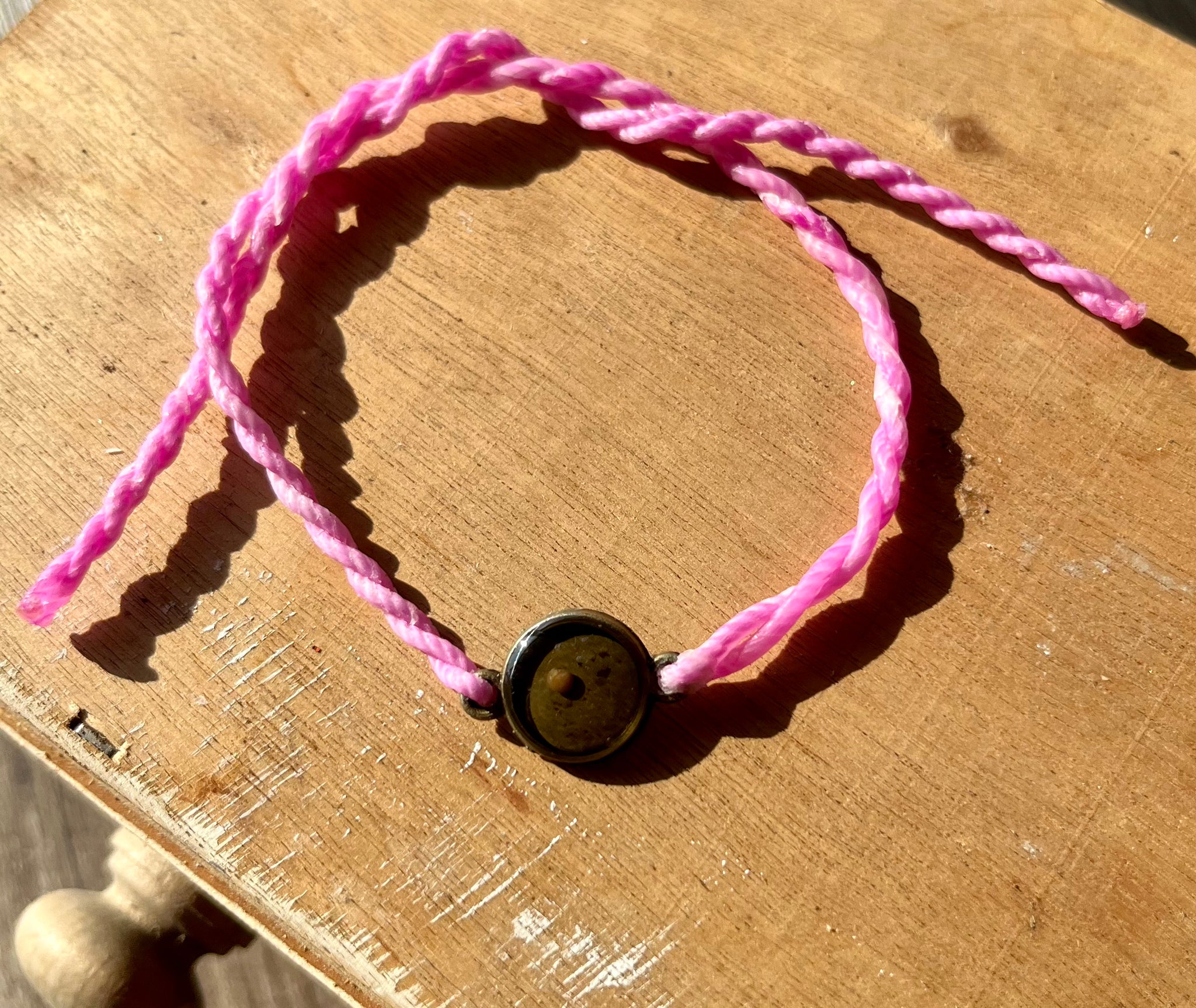 Pink Mustard Seed Faith Tie Bracelet