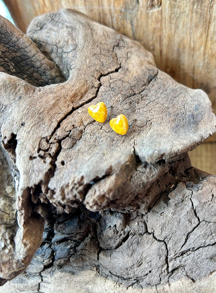 Daffodil Heart Post Earrings
