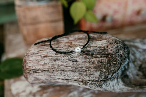 Black Mustard Seed Faith Tie Bracelet