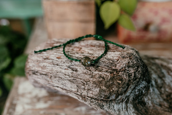 Green Mustard Seed Faith Tie Bracelet