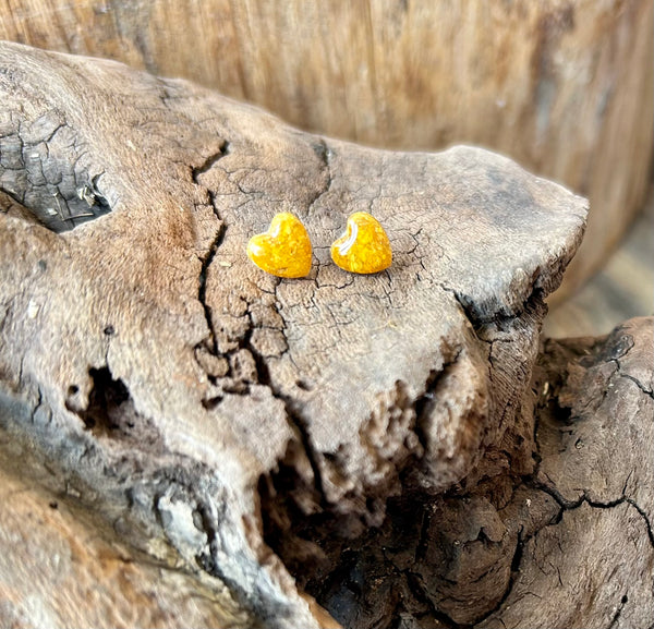 Daffodil Heart Post Earrings