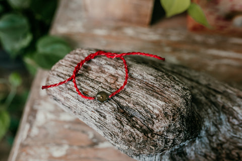 Red Mustard Seed Faith Tie Bracelet