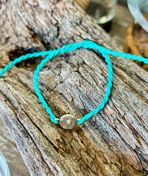 Teal Mustard Seed Faith Tie Bracelet