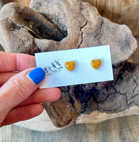 Daffodil Heart Post Earrings