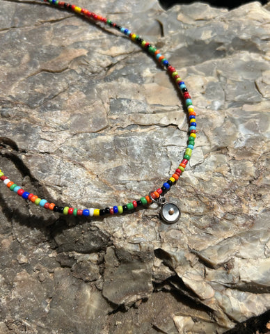 Multi-Color Beaded Mustard Seed Faith Necklace