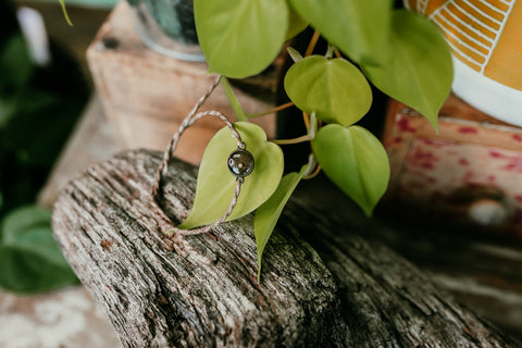 Tan Mustard Seed Faith Tie Bracelet