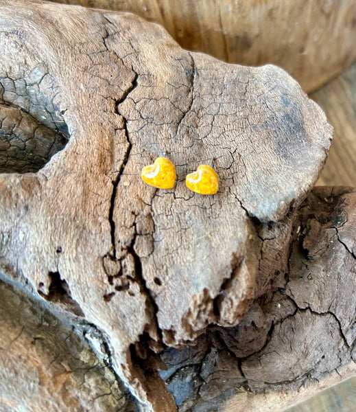 Daffodil Heart Post Earrings