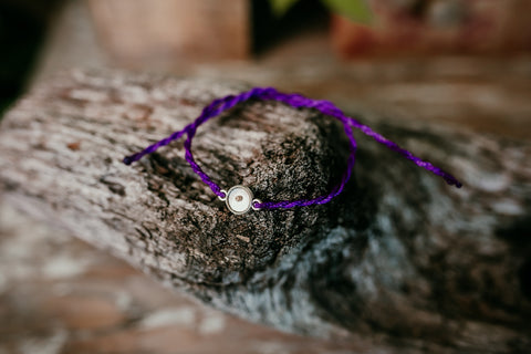 Purple Mustard Seed Faith Tie Bracelet in