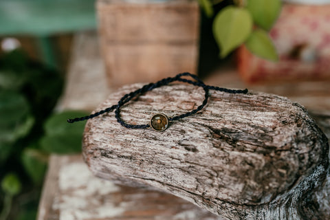 Navy Blue Mustard Seed Faith Tie Bracelet