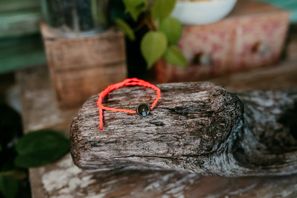 Fluorescent Pink Mustard Seed Faith Tie Bracelet