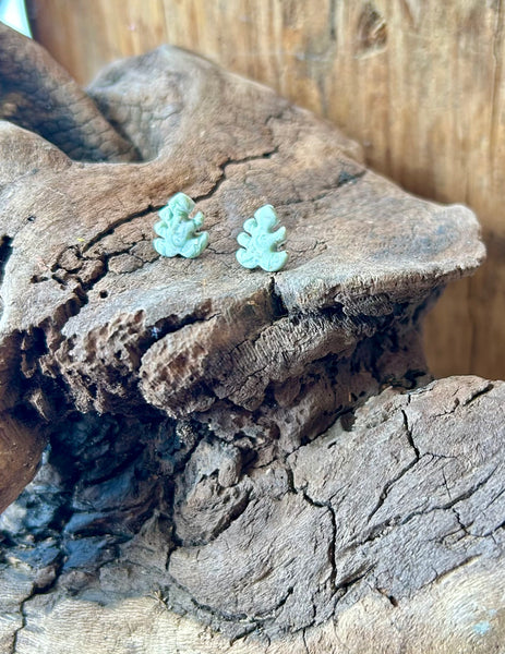 Monstera Leaf Post Earrings