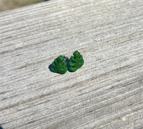 Monstera Leaf Post Earrings