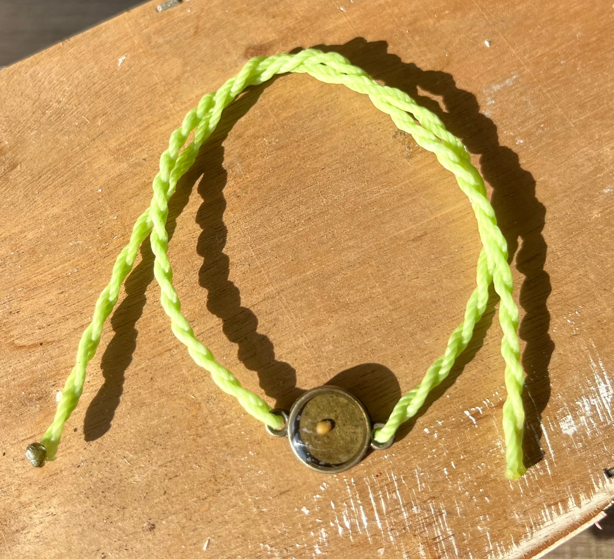 Spring Green Mustard Seed Faith Tie Bracelet