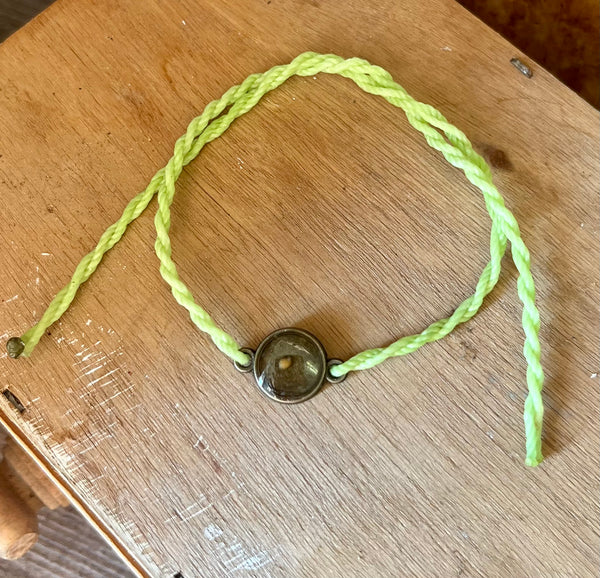 Spring Green Mustard Seed Faith Tie Bracelet