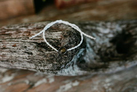 White Mustard Seed Faith Tie Bracelet