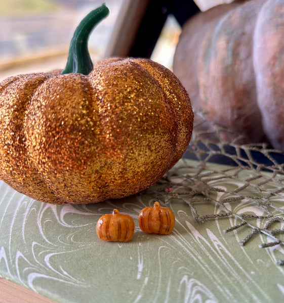 Asian Lily Pumpkin Post Earrings