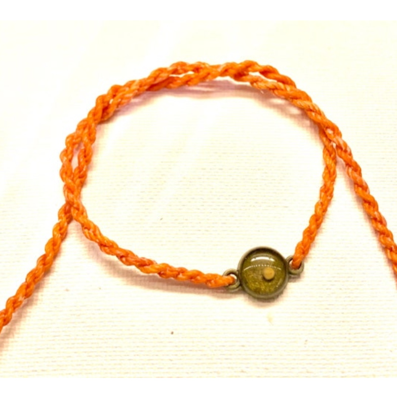 Orange Mustard Seed Faith Tie Bracelet