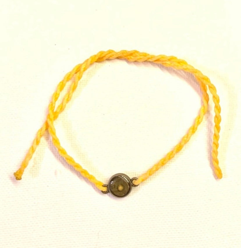 Yellow Mustard Seed Faith Tie Bracelet