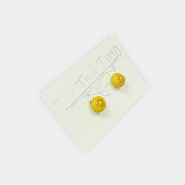 Yellow Mustard Seed Faith Post Earrings